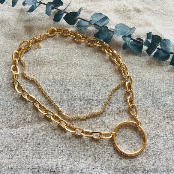 Chunky ring chain double layer choker - Picture 2 of 8